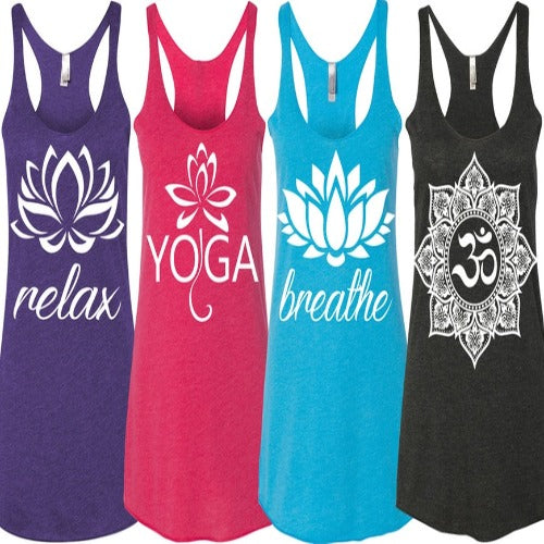 Women'S Yoga Tri-Blend Racerback Tanks Tank Top