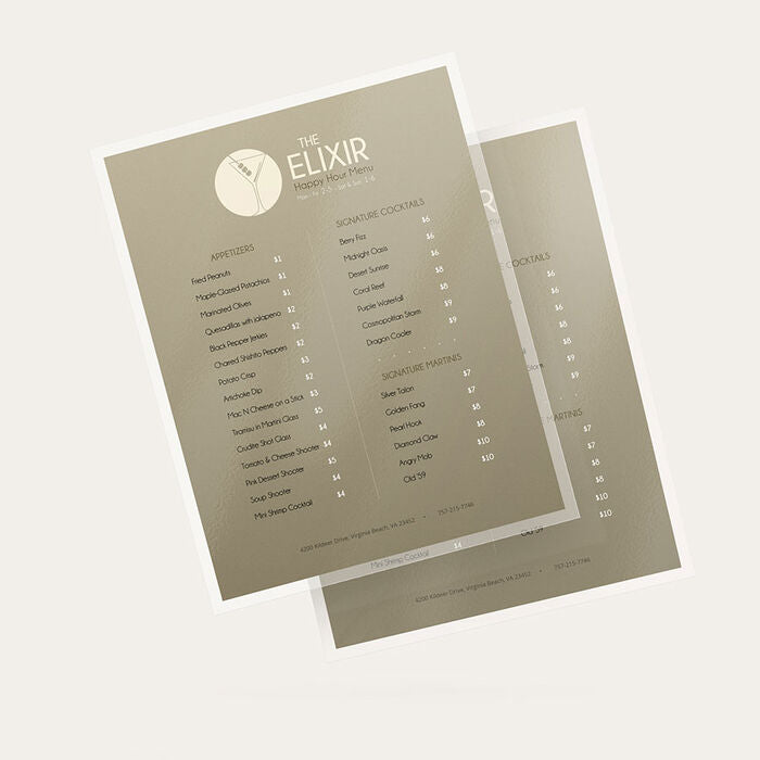 Dine-In Menus