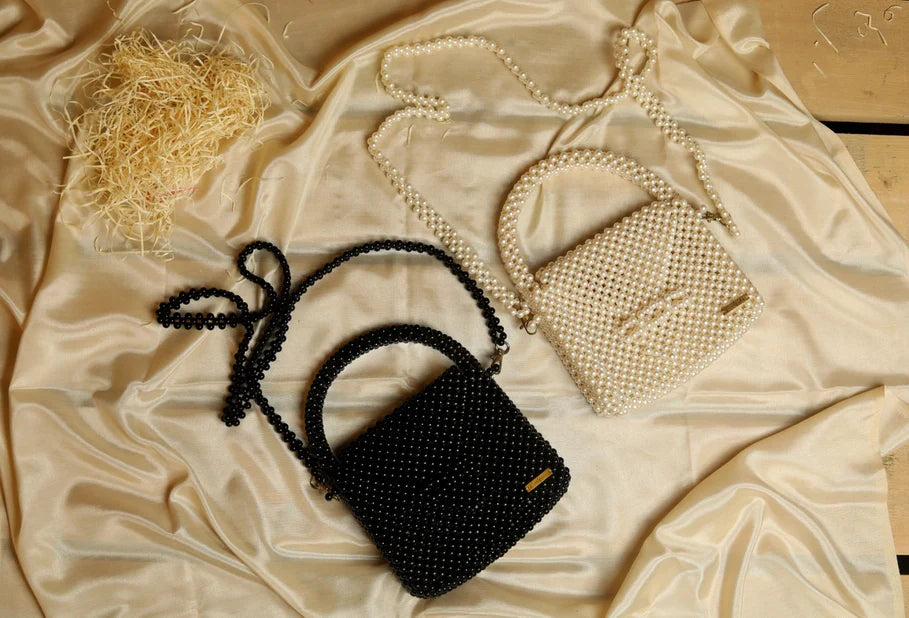 Pearl Handbag with Detachable Sling