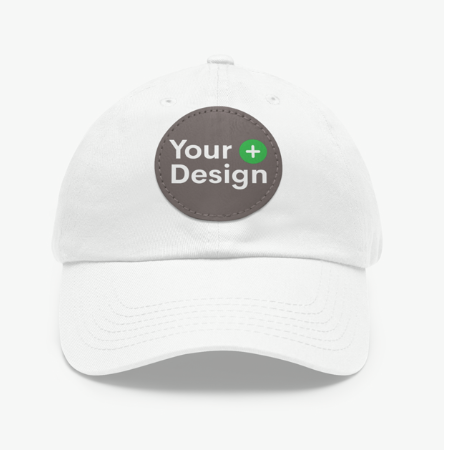 Dad Hat with Leather Patch (Round)